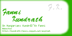 fanni kundrath business card